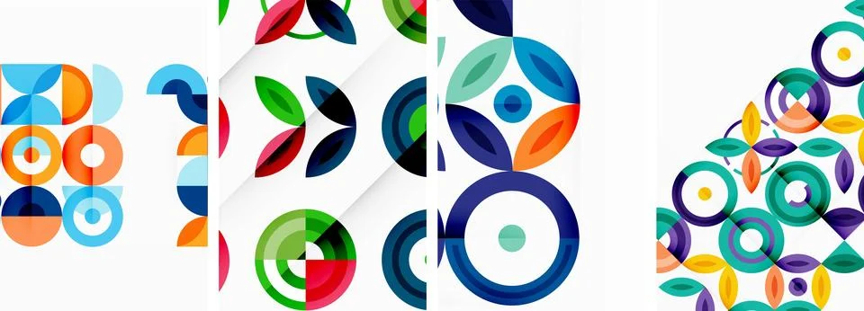 Round geometric elements and circles in background design for wallpaper 스톡 일러스트