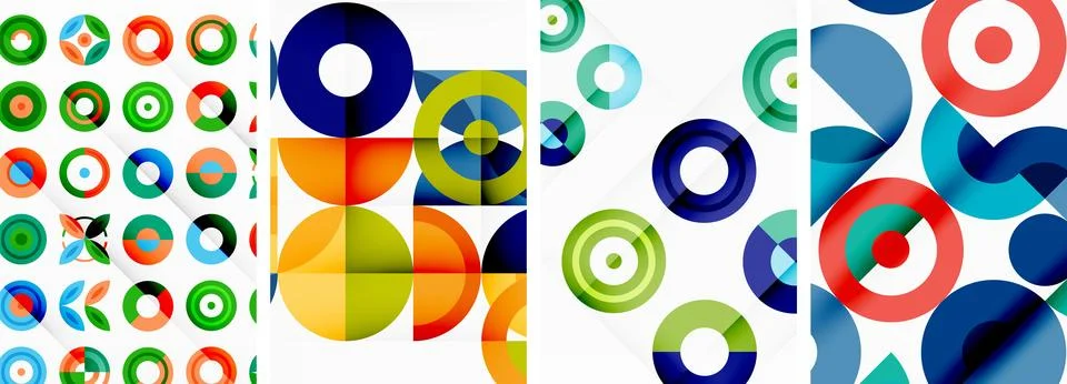Round geometric elements and circles in background design for wallpaper イラスト素材