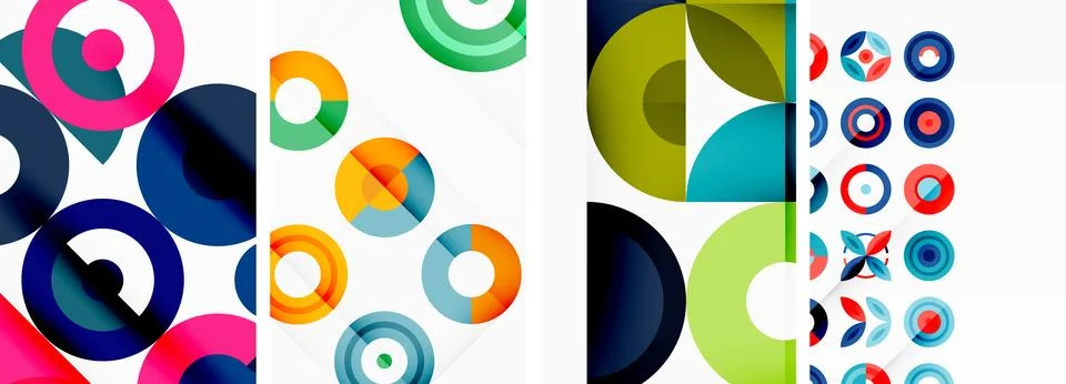 Round geometric elements and circles in background design for wallpaper 스톡 일러스트