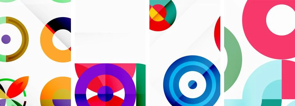 Round geometric elements and circles in background design for wallpaper 스톡 일러스트