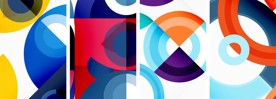Round geometric elements and circles in background design for wallpaper 스톡 일러스트