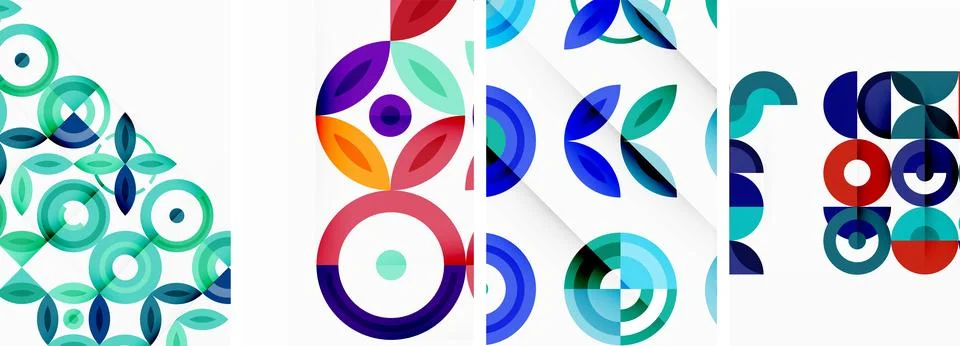 Round geometric elements and circles in background design for wallpaper イラスト素材
