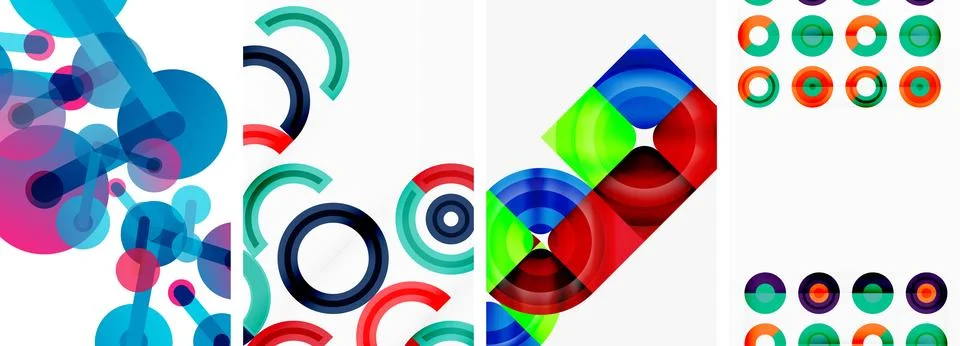 Round geometric elements and circles in background design for wallpaper 스톡 일러스트