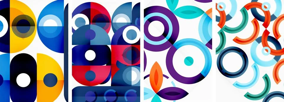Round geometric elements and circles in background design for wallpaper 스톡 일러스트