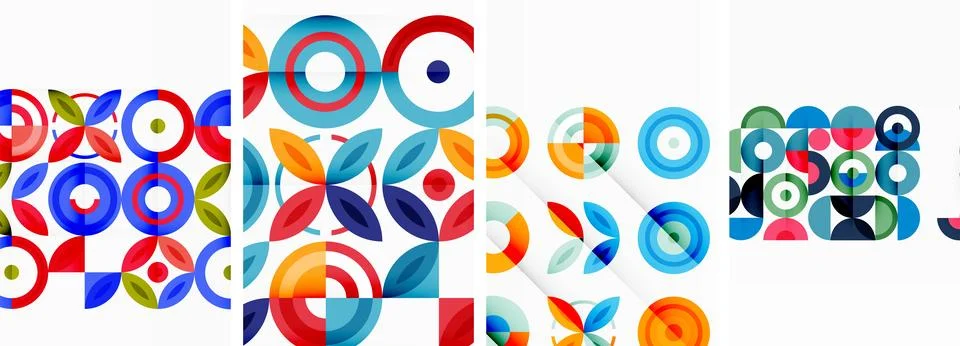 Round geometric elements and circles in background design for wallpaper イラスト素材