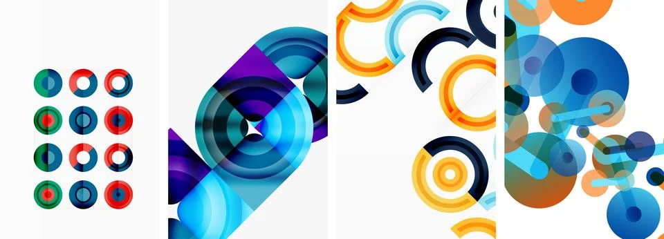 Round geometric elements and circles in background design for wallpaper イラスト素材