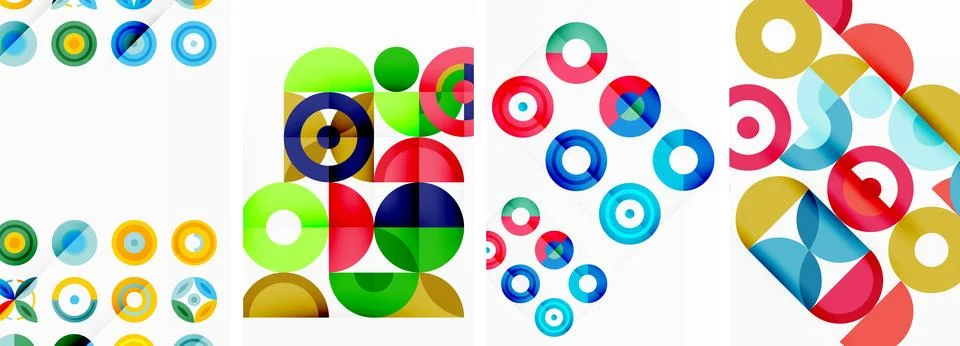 Round geometric elements and circles in background design for wallpaper 스톡 일러스트