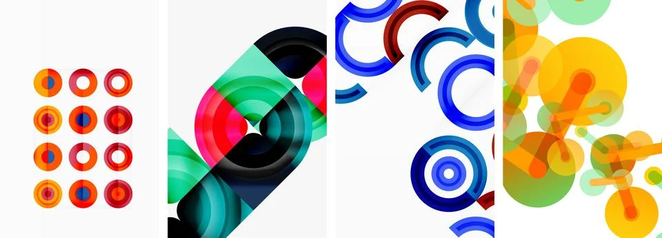 Round geometric elements and circles in background design for wallpaper イラスト素材