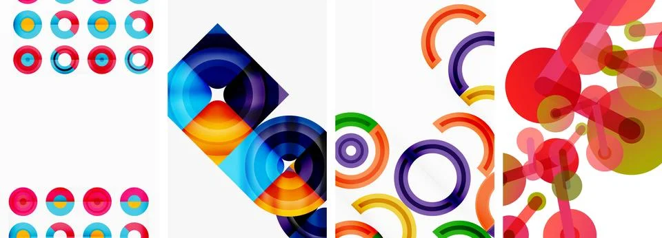 Round geometric elements and circles in background design for wallpaper 스톡 일러스트
