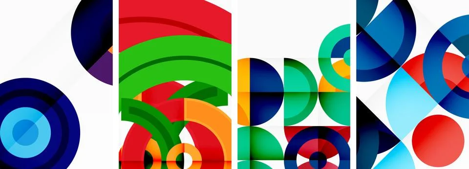 Round geometric elements and circles in background design for wallpaper イラスト素材