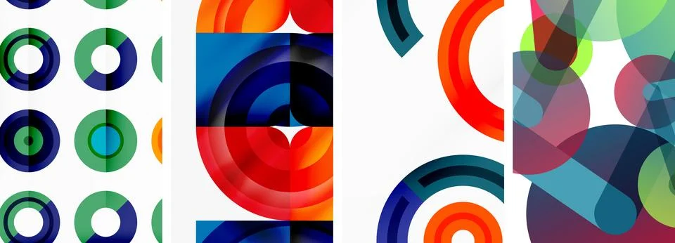 Round geometric elements and circles in background design for wallpaper イラスト素材