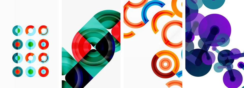 Round geometric elements and circles in background design for wallpaper イラスト素材