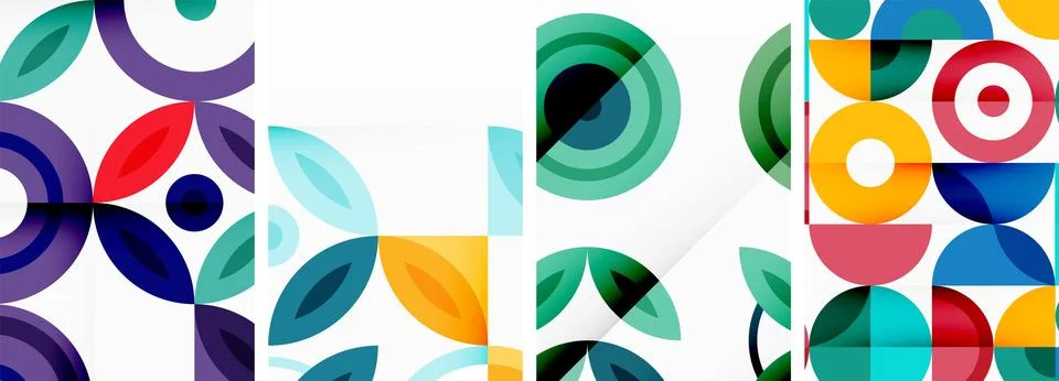 Round geometric elements and circles in background design for wallpaper 스톡 일러스트