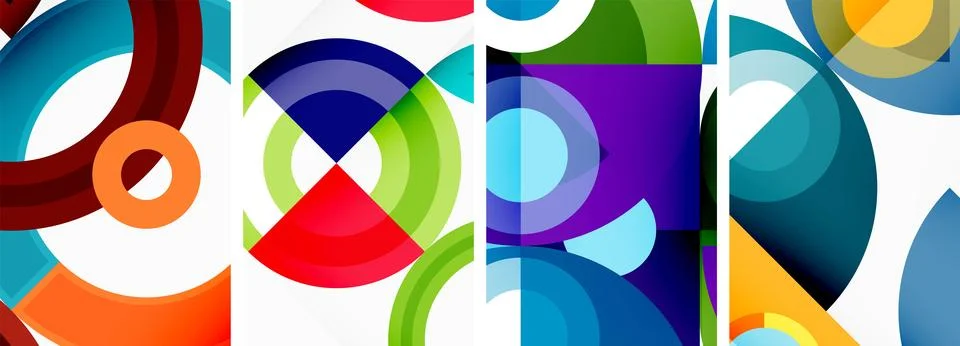 Round geometric elements and circles in background design for wallpaper イラスト素材