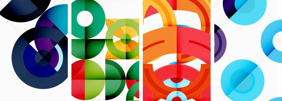 Round geometric elements and circles in background design for wallpaper 스톡 일러스트