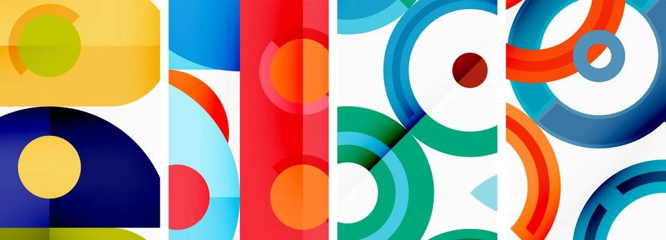 Round geometric elements and circles in background design for wallpaper 스톡 일러스트