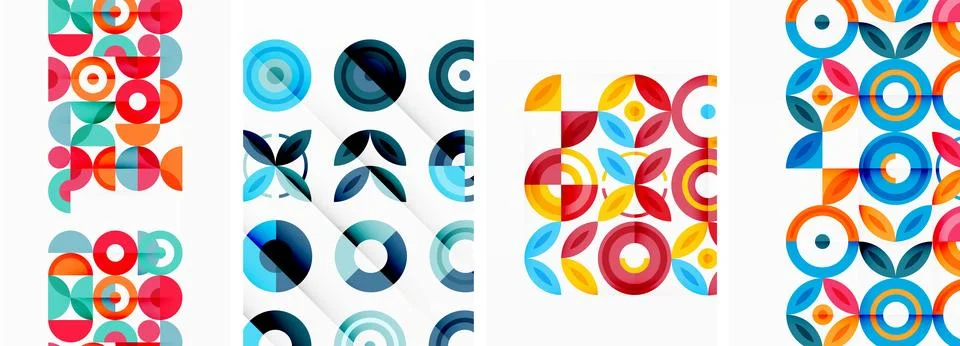 Round geometric elements and circles in background design for wallpaper 스톡 일러스트