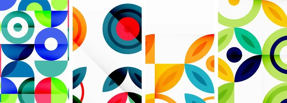 Round geometric elements and circles in background design for wallpaper イラスト素材