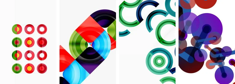 Round geometric elements and circles in background design for wallpaper イラスト素材