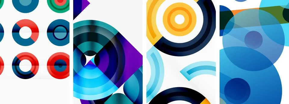 Round geometric elements and circles in background design for wallpaper 스톡 일러스트