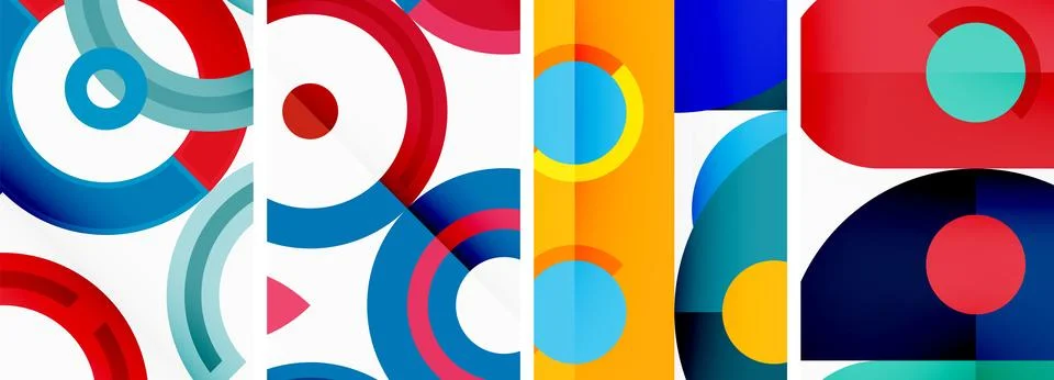 Round geometric elements and circles in background design for wallpaper イラスト素材