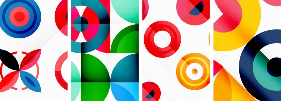 Round geometric elements and circles in background design for wallpaper 스톡 일러스트