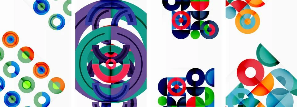 Round geometric elements and circles in background design for wallpaper 스톡 일러스트
