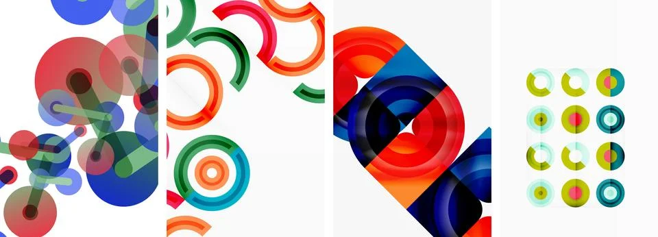 Round geometric elements and circles in background design for wallpaper 스톡 일러스트