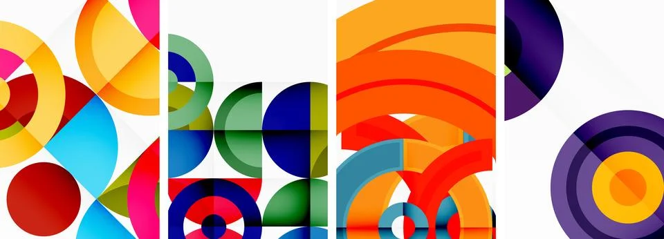 Round geometric elements and circles in background design for wallpaper 스톡 일러스트