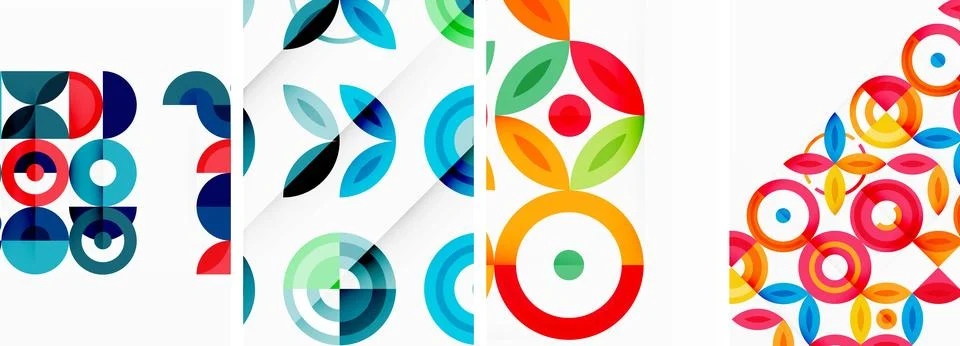 Round geometric elements and circles in background design for wallpaper イラスト素材