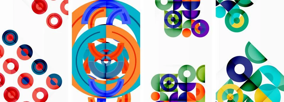 Round geometric elements and circles in background design for wallpaper イラスト素材