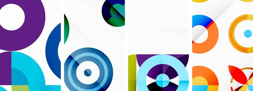 Round geometric elements and circles in background design for wallpaper 스톡 일러스트