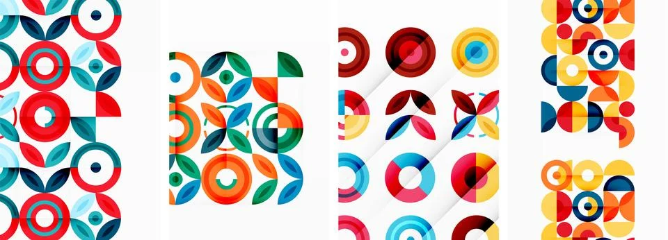 Round geometric elements and circles in background design for wallpaper 스톡 일러스트