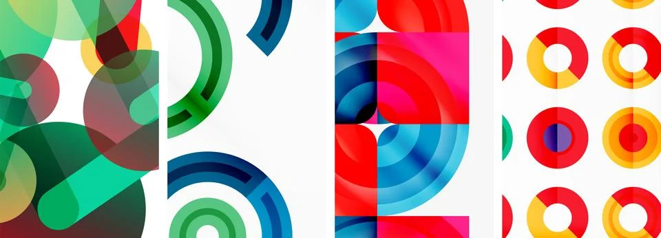 Round geometric elements and circles in background design for wallpaper 스톡 일러스트