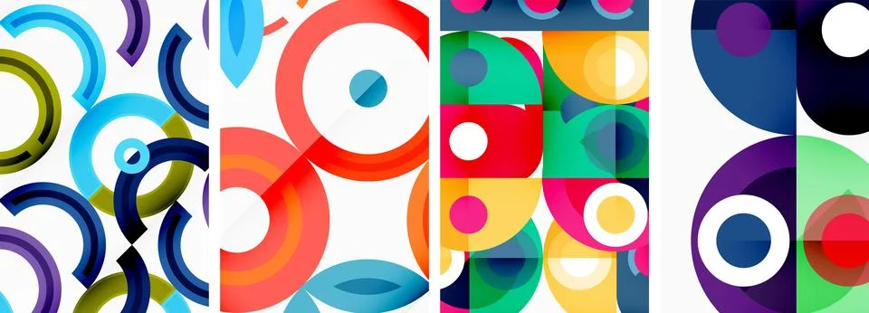 Round geometric elements and circles in background design for wallpaper 스톡 일러스트