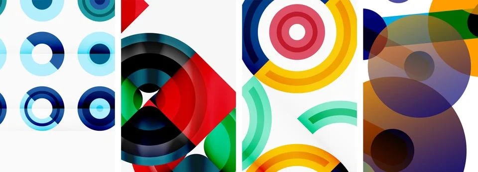 Round geometric elements and circles in background design for wallpaper イラスト素材