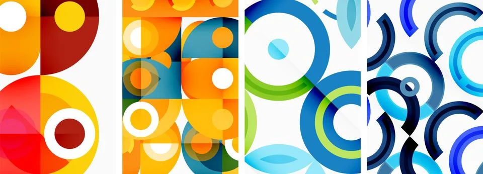 Round geometric elements and circles in background design for wallpaper イラスト素材
