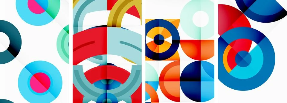 Round geometric elements and circles in background design for wallpaper 스톡 일러스트