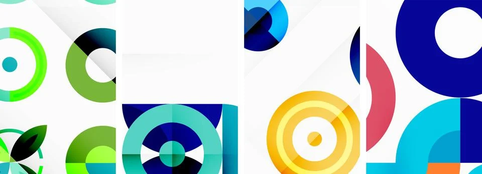 Round geometric elements and circles in background design for wallpaper Stock Illustration