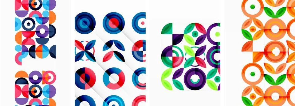 Round geometric elements and circles in background design for wallpaper イラスト素材