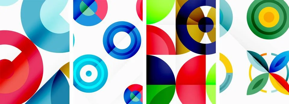 Round geometric elements and circles in background design for wallpaper イラスト素材