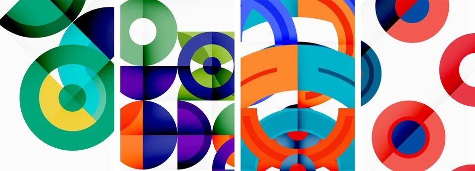 Round geometric elements and circles in background design for wallpaper 스톡 일러스트