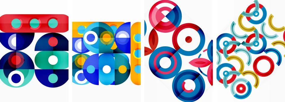 Round geometric elements and circles in background design for wallpaper イラスト素材