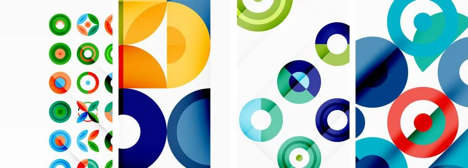 Round geometric elements and circles in background design for wallpaper 스톡 일러스트