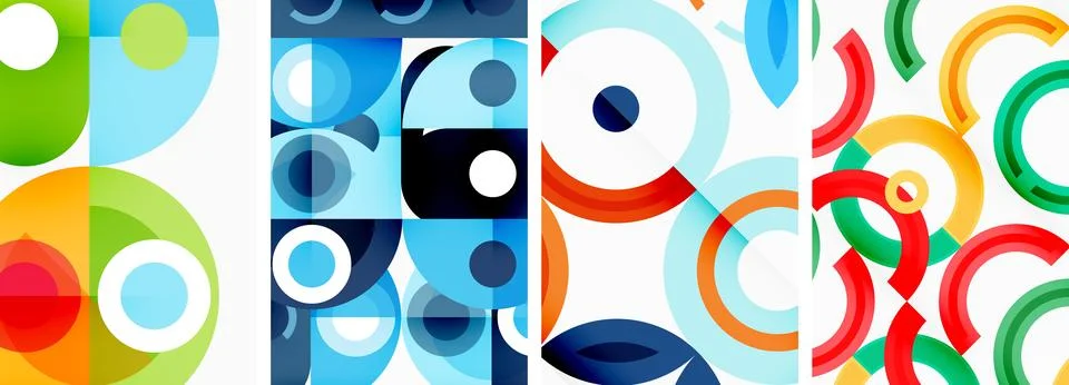 Round geometric elements and circles in background design for wallpaper イラスト素材
