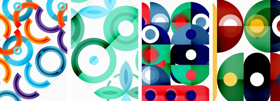Round geometric elements and circles in background design for wallpaper 스톡 일러스트