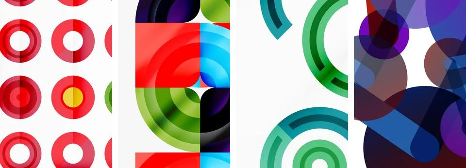 Round geometric elements and circles in background design for wallpaper イラスト素材
