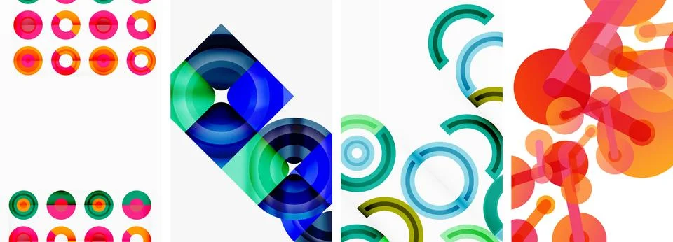 Round geometric elements and circles in background design for wallpaper イラスト素材