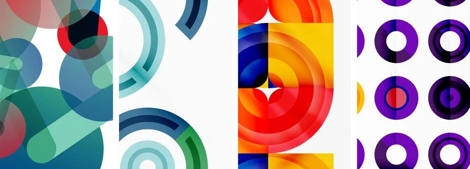 Round geometric elements and circles in background design for wallpaper 库存插图