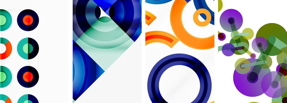 Round geometric elements and circles in background design for wallpaper イラスト素材